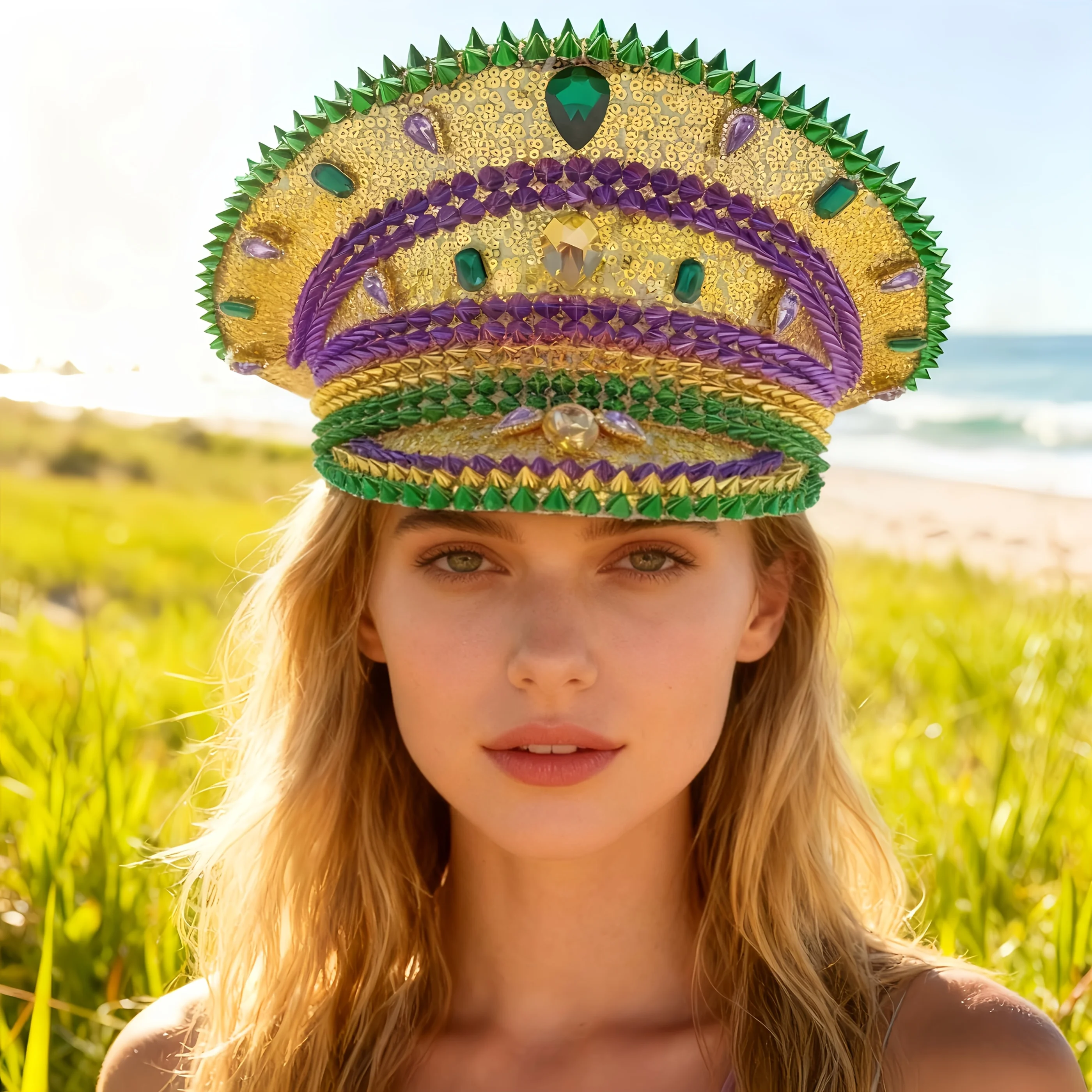 HongLuan зеленые блестящие шляпы капитана Марди Гра со стразами для женщин, карнавальный костюм, шляпа для взрослых и косплея, женские аксессуары
HongLuan зеленые блестящие шляпы капитана Марди Гра со стразами для женщин, карнавальный костюм, шляпа для взрослых и косплея, женские аксессуары