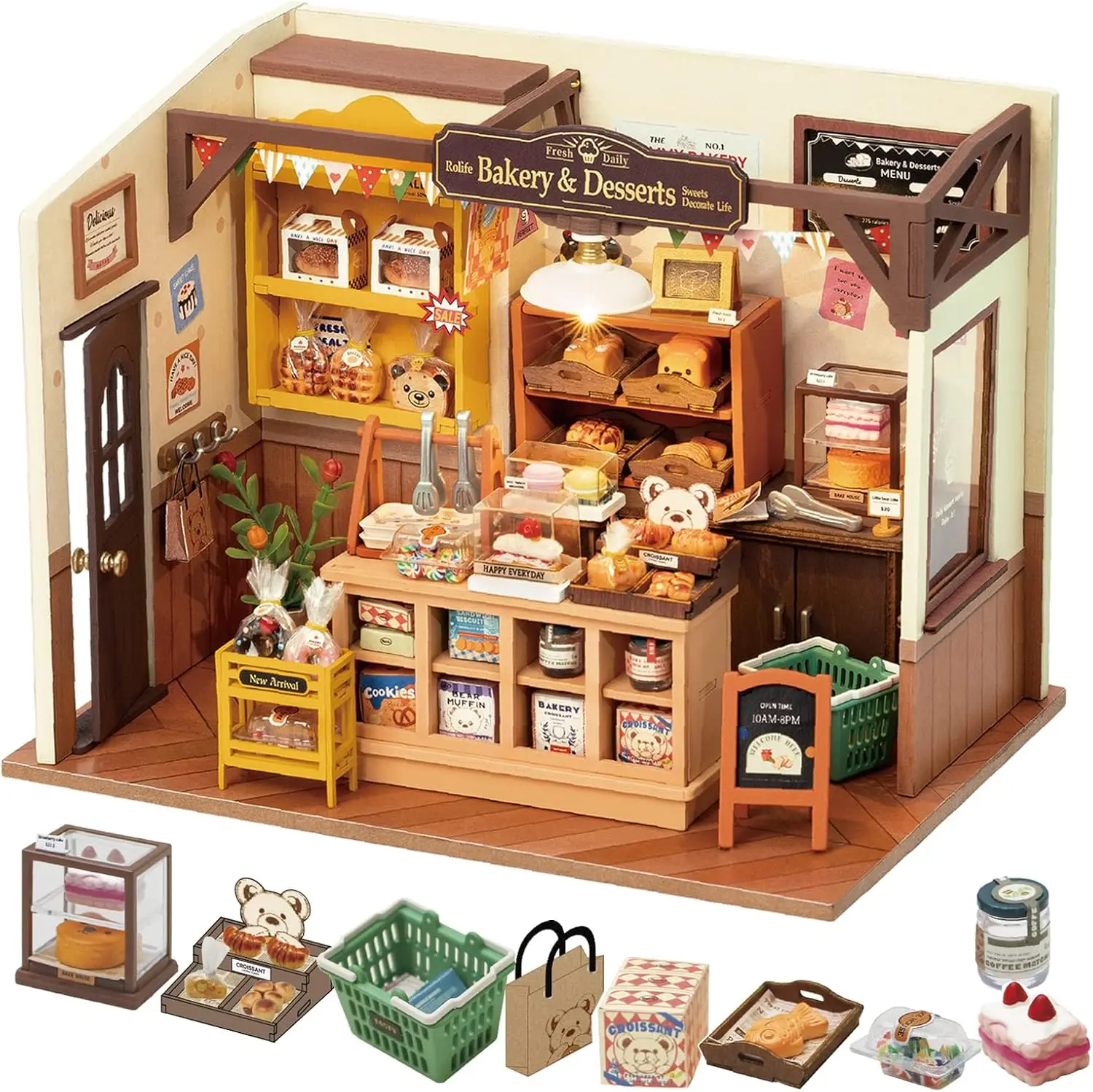 Набор для сборки миниатюрного домика Rolife DIY: Кондитерская Бекки, 3D деревянный пазл, модель кукольного домика, декор, подарки для взрослых и друзей
Набор для сборки миниатюрного домика Rolife DIY: Кондитерская Бекки, 3D деревянный пазл, модель кукольного домика, декор, подарки для взрослых и друзей