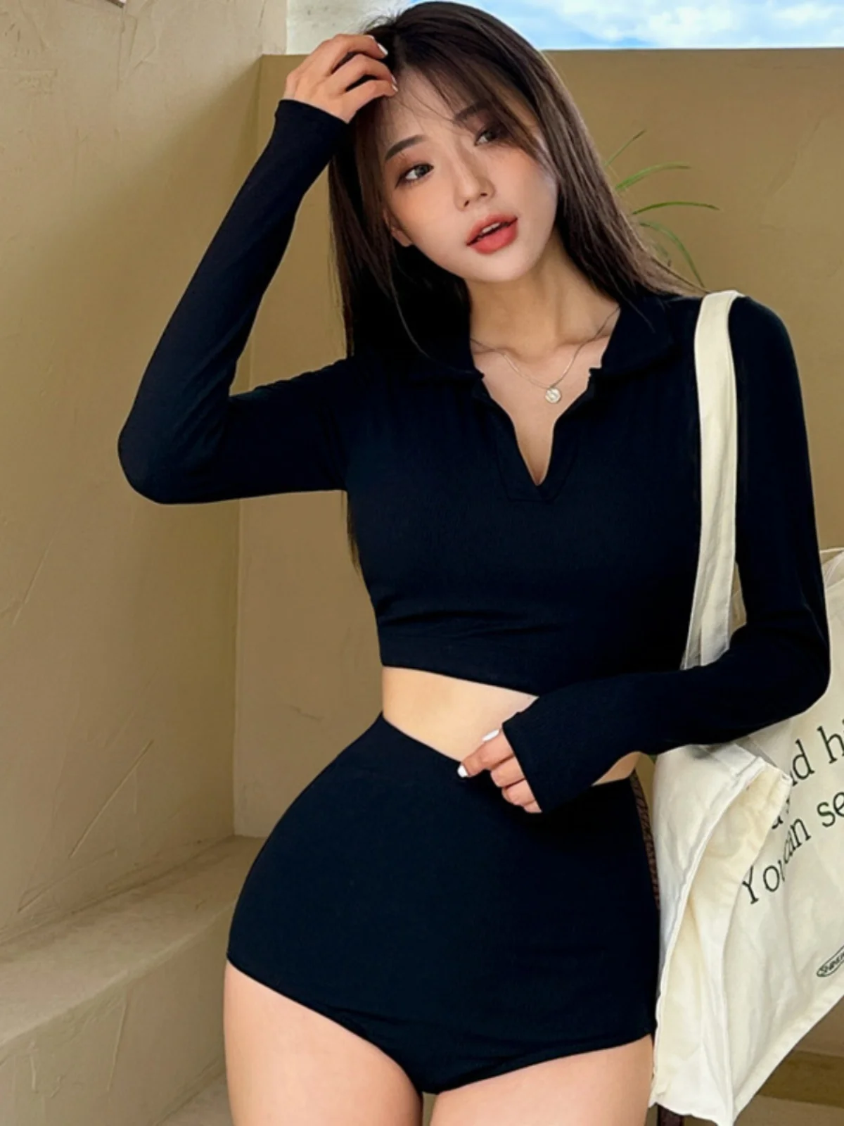 New Women's Swimsuit Cross-Border Long Sve Student Ins Sle High Waist Separate Swimming Costume with Chest Pad
New Women's Swimsuit Cross-Border Long Sve Student Ins Sle High Waist Separate Swimming Costume with Chest Pad