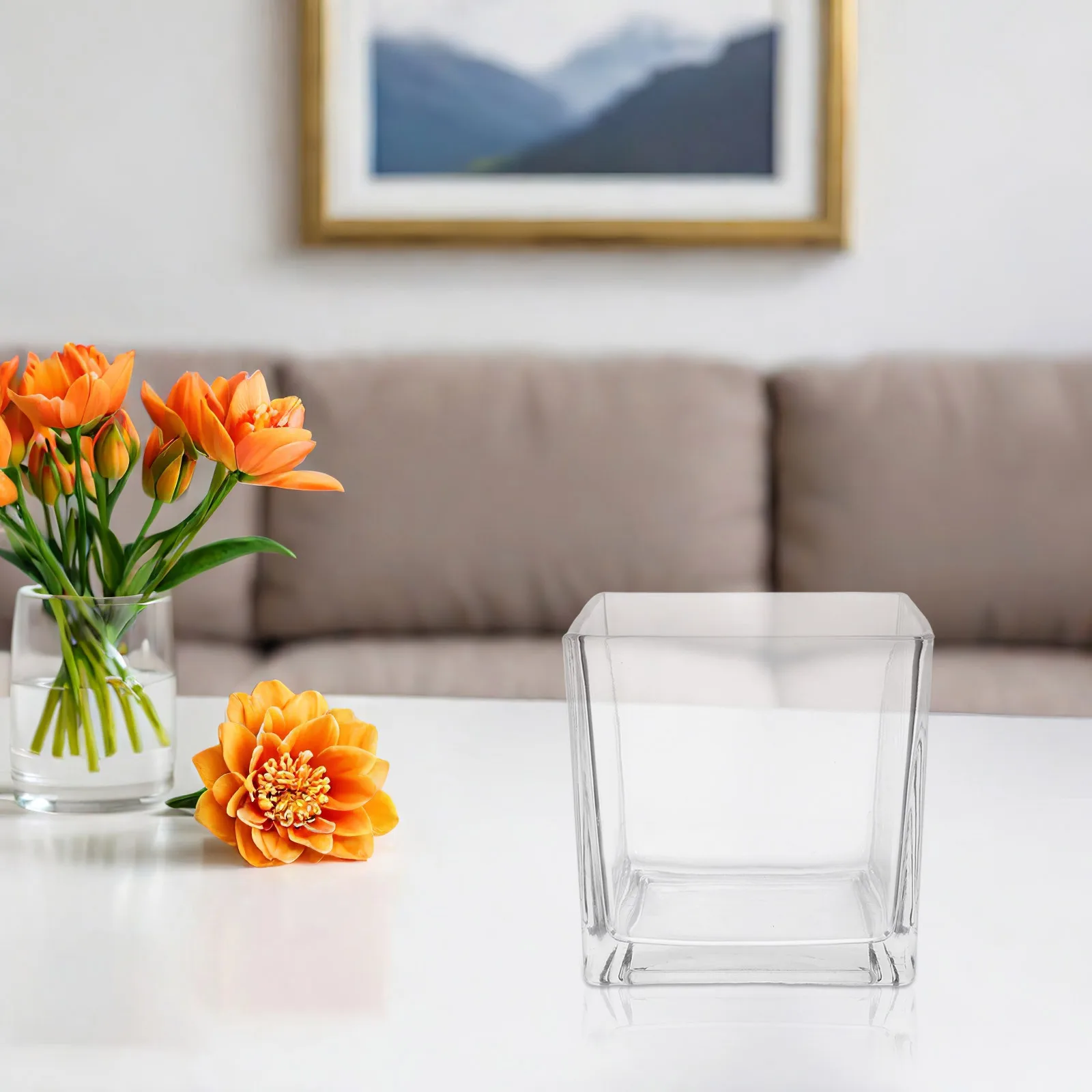 15x15cm Modern Square Glass Vase Clear Thickened Cube for Hydroponic Flowers Elegant Decorative Vase for Indoor Space
15x15cm Modern Square Glass Vase Clear Thickened Cube for Hydroponic Flowers Elegant Decorative Vase for Indoor Space