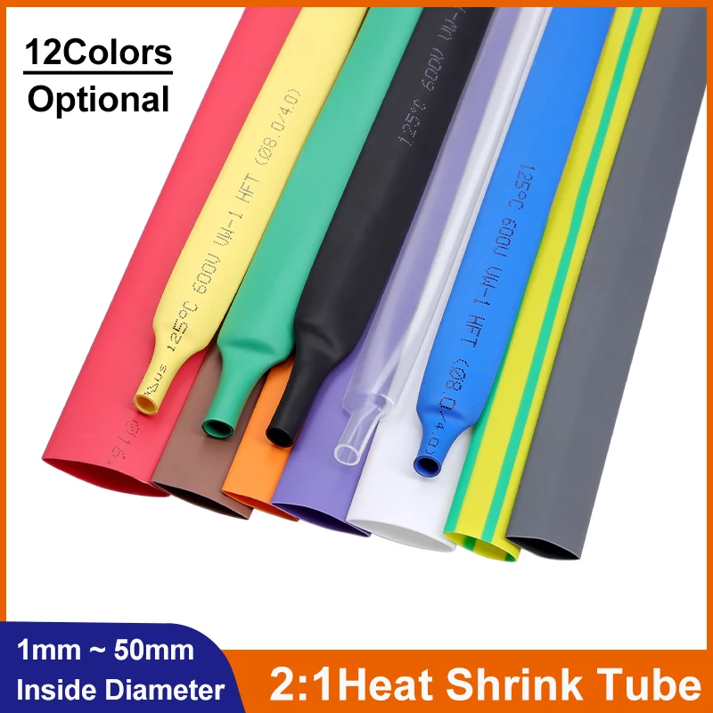 1M 2:1 Heat Shrink Tube Cable Protector Wrap 1/2/3/4/5/6/8/10/20/30/50mm Cable Sleeve Heat-Shrinkable Tubing Sleeving Black Red
1M 2:1 Heat Shrink Tube Cable Protector Wrap 1/2/3/4/5/6/8/10/20/30/50mm Cable Sleeve Heat-Shrinkable Tubing Sleeving Black Red