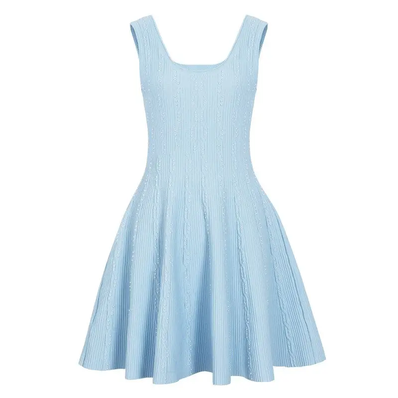 Summer New Sleeveless Knitted Vest Dress Short Quality High Needlework Big Skirt Women Elegant Style mid Waist Pleated Skirt
Summer New Sleeveless Knitted Vest Dress Short Quality High Needlework Big Skirt Women Elegant Style mid Waist Pleated Skirt