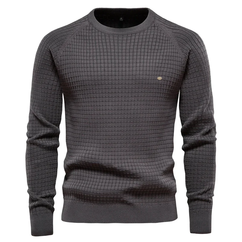 Autumn And Winter New Men's Sweater Cotton Fashion Casual Pullover Men's Solid Color Plaid Comfortable Breathable Sweater
Autumn And Winter New Men's Sweater Cotton Fashion Casual Pullover Men's Solid Color Plaid Comfortable Breathable Sweater