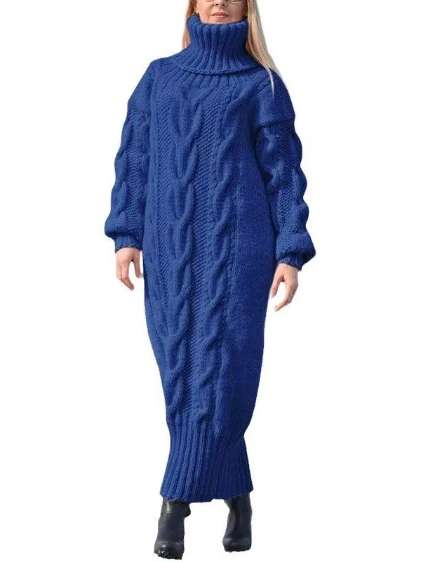 Elegant High Neck Knitted Sweater for Women Casual Loose Long Autumn Winter Polyester Fiber Commute Style Big Size Skirt
Elegant High Neck Knitted Sweater for Women Casual Loose Long Autumn Winter Polyester Fiber Commute Style Big Size Skirt