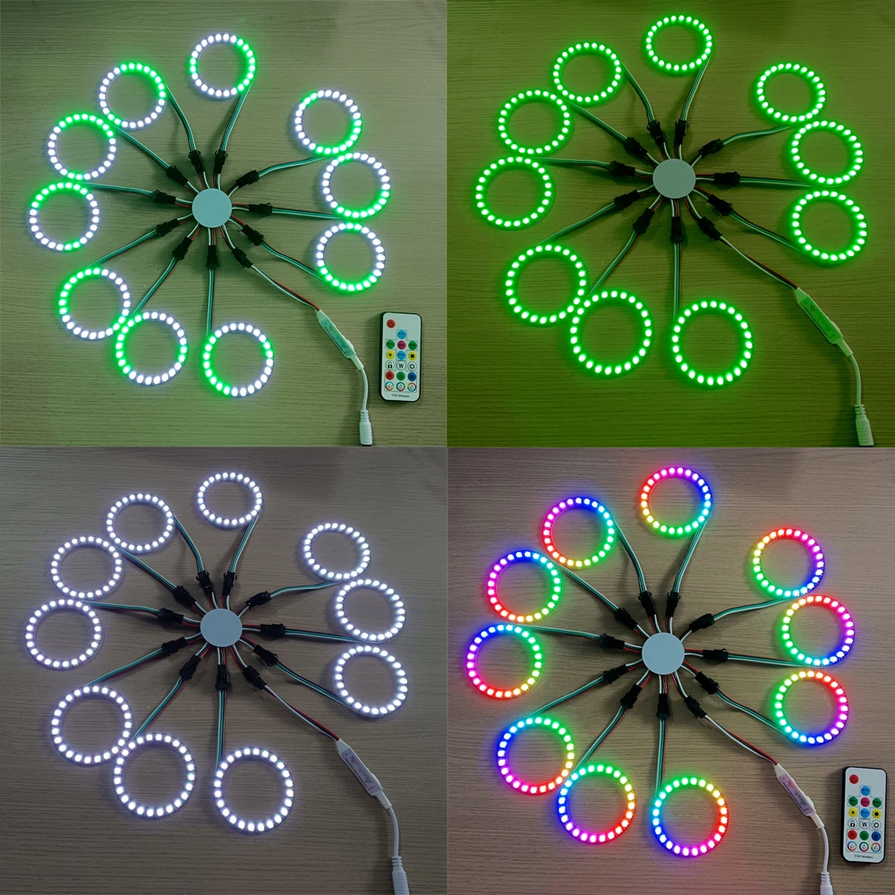 LED Sparkle Ring Light Circle Module WS2812B Individually Addressable RGB Atmosphere Lamp 17 Key Music Remote Control for Party
LED Sparkle Ring Light Circle Module WS2812B Individually Addressable RGB Atmosphere Lamp 17 Key Music Remote Control for Party