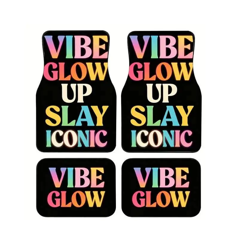 4PCS Universal Rainbow Gradient Vibe Car Floor Mats Non-slip Waterproof Auto Foot Carpets Glow up Slay Iconic Print Accessory
4PCS Universal Rainbow Gradient Vibe Car Floor Mats Non-slip Waterproof Auto Foot Carpets Glow up Slay Iconic Print Accessory