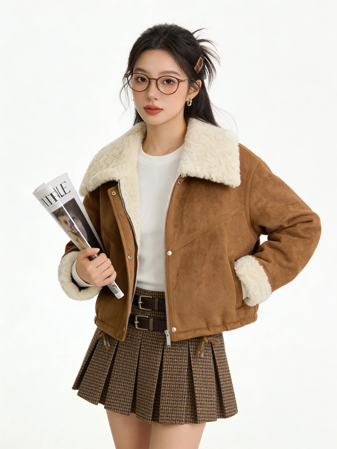 Ретро-куртка в американском стиле из овечьей шерсти с флисовой подкладкой, теплая кожаная куртка с мехом и хлопковым утеплителем, корейская версия с воротником-стойкой
Ретро-куртка в американском стиле из овечьей шерсти с флисовой подкладкой, теплая кожаная куртка с мехом и хлопковым утеплителем, корейская версия с воротником-стойкой