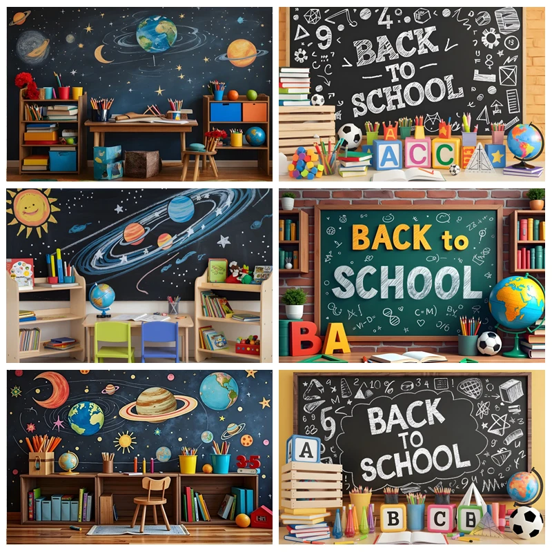 Back To School Background World Globe Bookshelf Black Board Kids Birthday Party Photography Backdrops Decor Photo Studio Props
Back To School Background World Globe Bookshelf Black Board Kids Birthday Party Photography Backdrops Decor Photo Studio Props