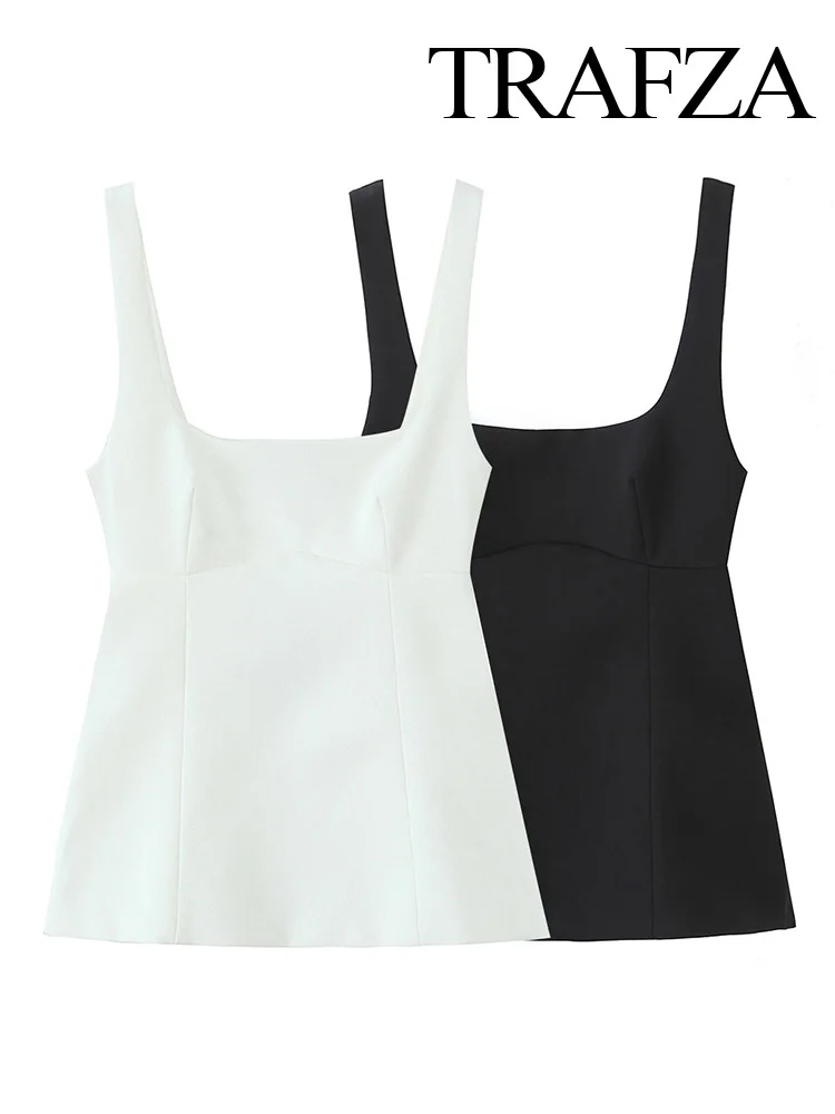 TRAFZA Women's Fashion Sexy Slim Back Bow Decoration Solid Sleeveless Side Zipper Top Female 2025 Elegant Backless Short Top
TRAFZA Women's Fashion Sexy Slim Back Bow Decoration Solid Sleeveless Side Zipper Top Female 2025 Elegant Backless Short Top