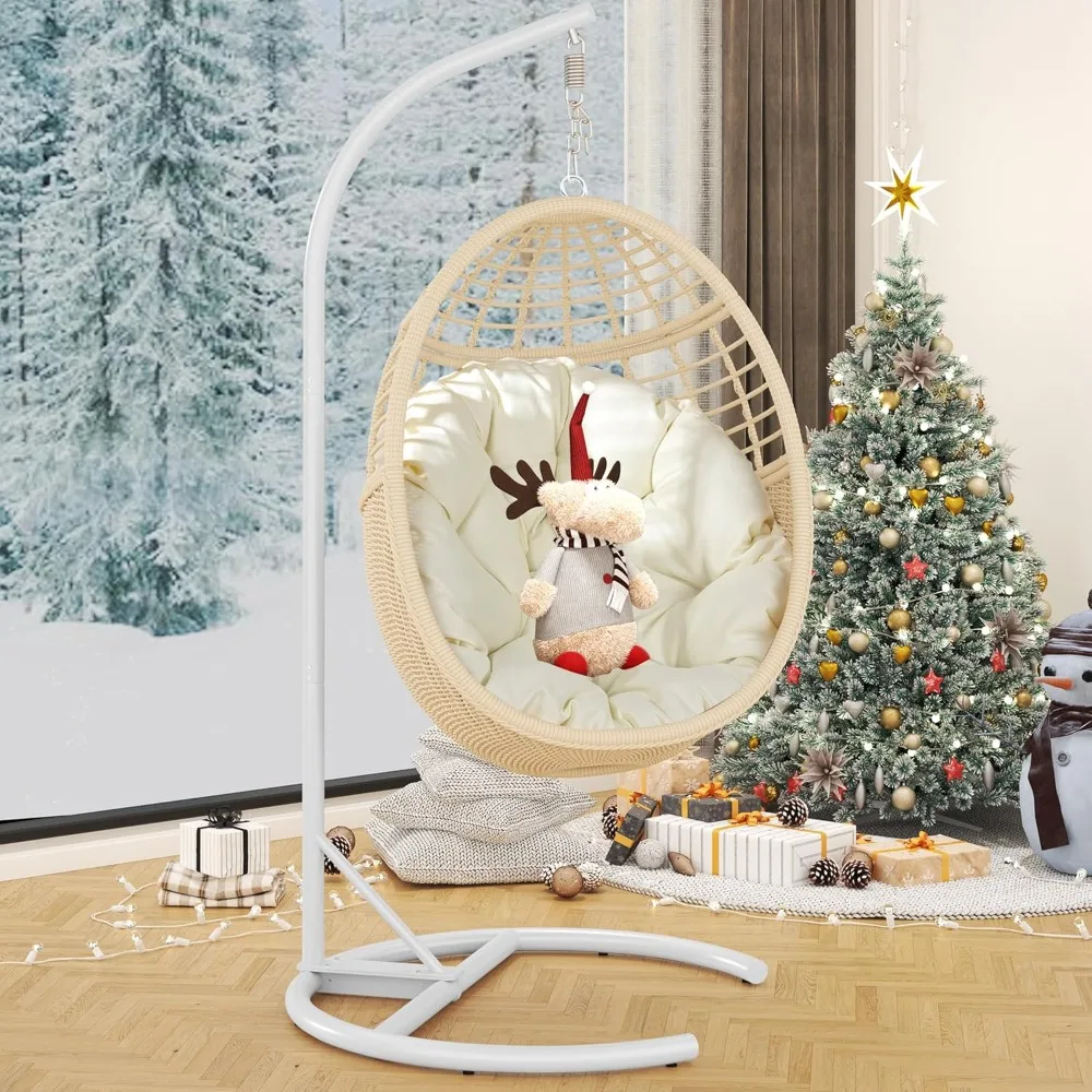 Hanging Egg Chair with Stand, 330lbs Capacity Patio Wicker Egg Swing Chair with UV Resistant Cushion for Bedroom Garden Indor
Hanging Egg Chair with Stand, 330lbs Capacity Patio Wicker Egg Swing Chair with UV Resistant Cushion for Bedroom Garden Indor