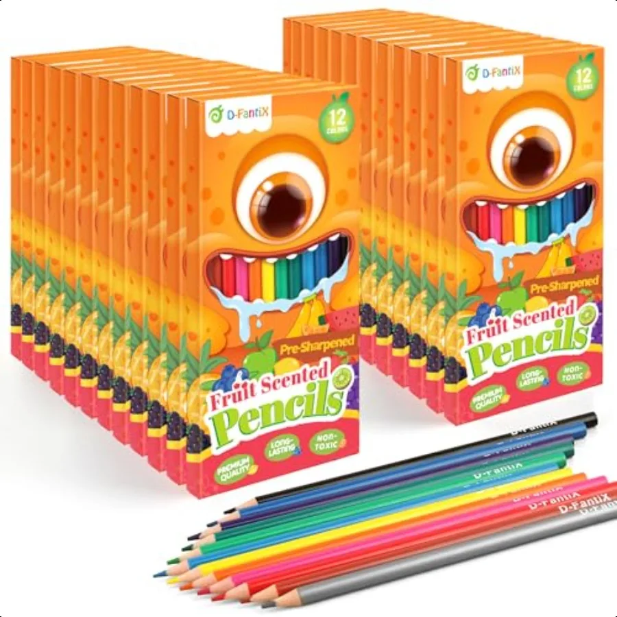 DFantiX 24 Pack Fruit Scented Colored Pencils Bulk 288 Count PreSharpened Coloring Pencils Sets for Students Ideal Gifts for Cl
DFantiX 24 Pack Fruit Scented Colored Pencils Bulk 288 Count PreSharpened Coloring Pencils Sets for Students Ideal Gifts for Cl