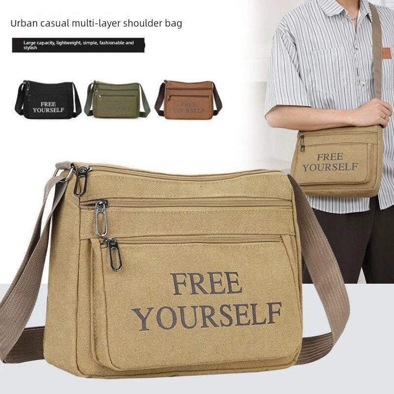 Thickened Canvas Shoulder Bag Men's Business Bag Crossbody Bag Multi-Functional Work Bag Durable Shopping Bag Money Bag
Thickened Canvas Shoulder Bag Men's Business Bag Crossbody Bag Multi-Functional Work Bag Durable Shopping Bag Money Bag