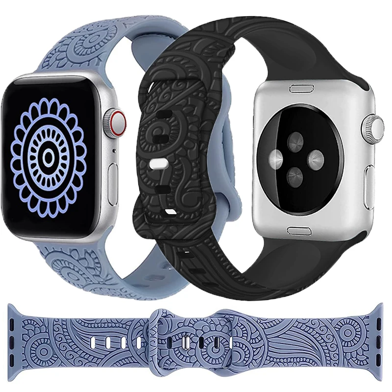 Ремешок с цветочной гравировкой для Apple Watch, силиконовый ремешок Ultra 3 49 мм, 46 мм, 45 мм, 44 мм, 42 мм, 41 мм, 40 мм, браслет iWatch Series 11 10 SE3
Ремешок с цветочной гравировкой для Apple Watch, силиконовый ремешок Ultra 3 49 мм, 46 мм, 45 мм, 44 мм, 42 мм, 41 мм, 40 мм, браслет iWatch Series 11 10 SE3