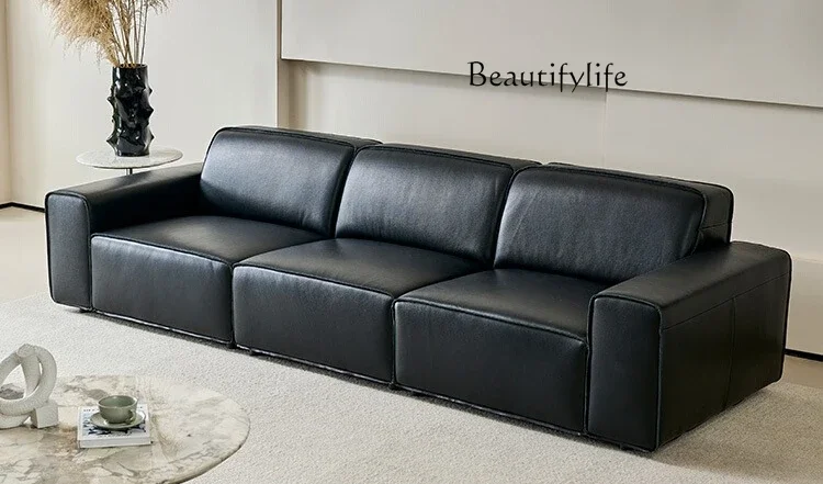 Italian minimalist light luxury big black cow thickened full leather sofa living room straight row high-end retro
Italian minimalist light luxury big black cow thickened full leather sofa living room straight row high-end retro