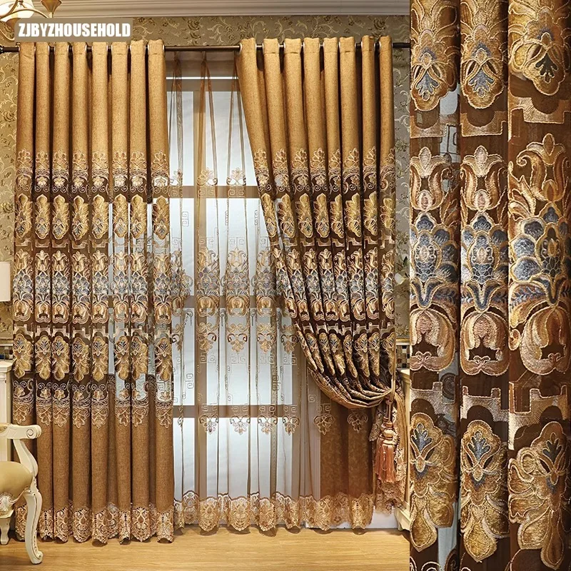 European Luxury Villa Curtains for Living Dining Room Bedroom Balcony Floor Window High-grade Chenille Large Hollow Embroidery
European Luxury Villa Curtains for Living Dining Room Bedroom Balcony Floor Window High-grade Chenille Large Hollow Embroidery