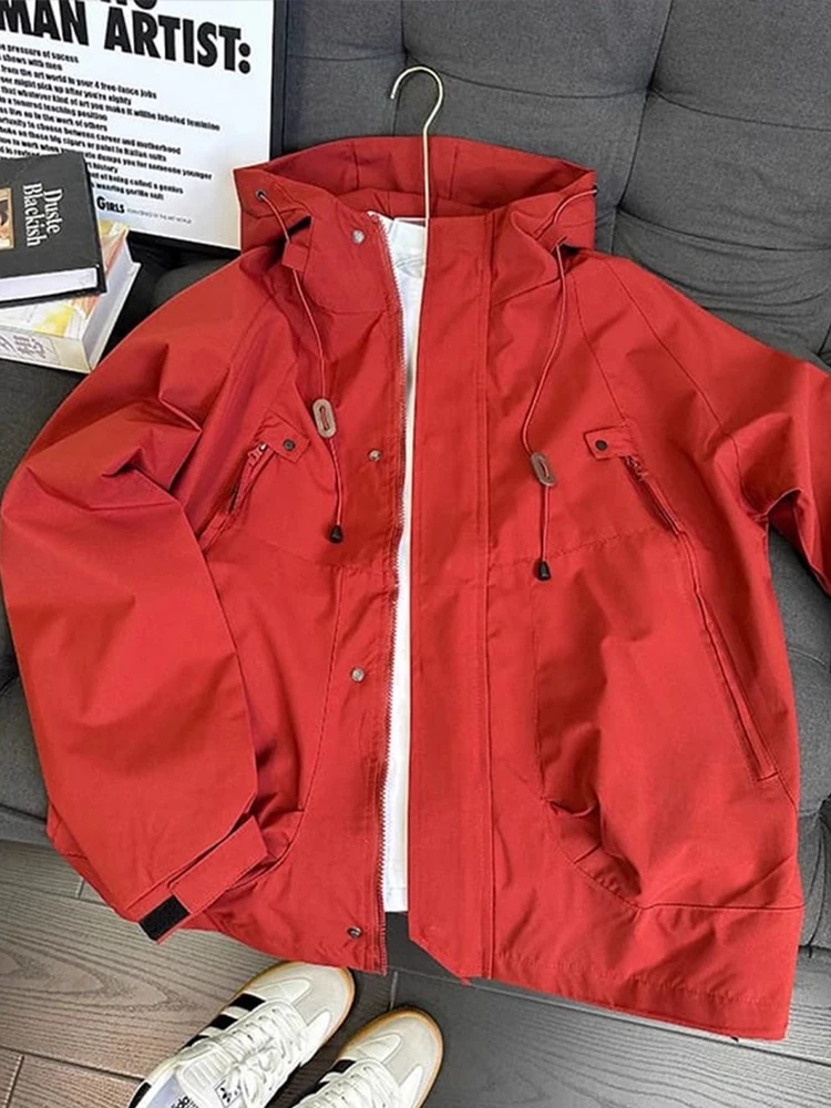 Ne Red Soft ell Men's Jaet Outdoor Waterproof Autumn Casual Sle Zipper Closure Hooded Polyester Fiber Youth Faion
Ne Red Soft ell Men's Jaet Outdoor Waterproof Autumn Casual Sle Zipper Closure Hooded Polyester Fiber Youth Faion