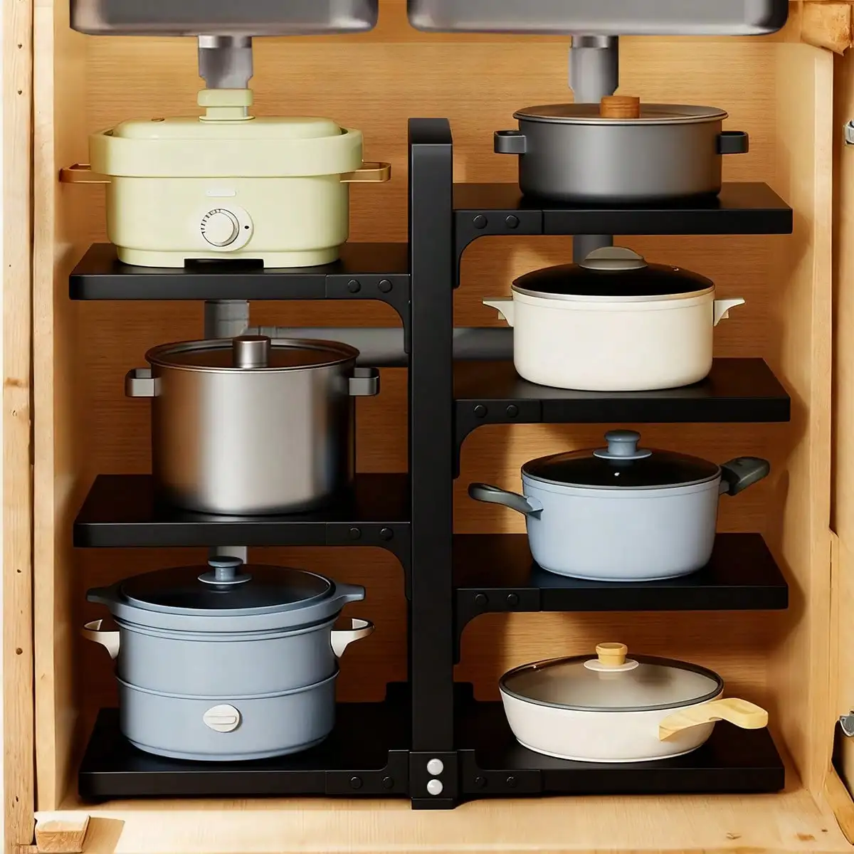 Pot Rack Organizers:7/5-Tier Adjustable Heavy Duty Pan Organizer Rack For Cabinet ,Multiple Use Modes,Pot Rack & Pan Rack For Kitchen Counter And Cabinet
Pot Rack Organizers:7/5-Tier Adjustable Heavy Duty Pan Organizer Rack For Cabinet ,Multiple Use Modes,Pot Rack & Pan Rack For Kitchen Counter And Cabinet