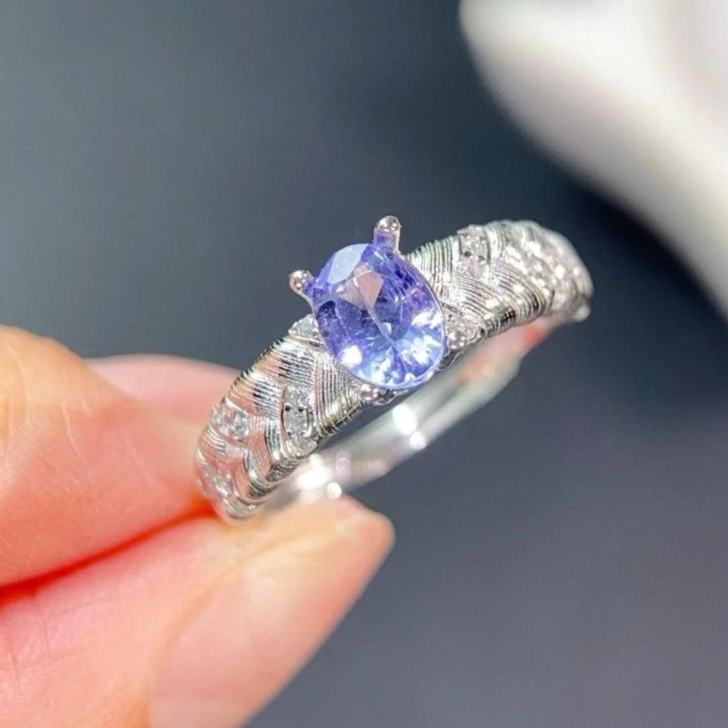 Natural Tanzanite Ring for Engagement 5x7mm 0.7ct Genuine Tanzanite Silver Jewelry with Certificate Gift for Women
Natural Tanzanite Ring for Engagement 5x7mm 0.7ct Genuine Tanzanite Silver Jewelry with Certificate Gift for Women