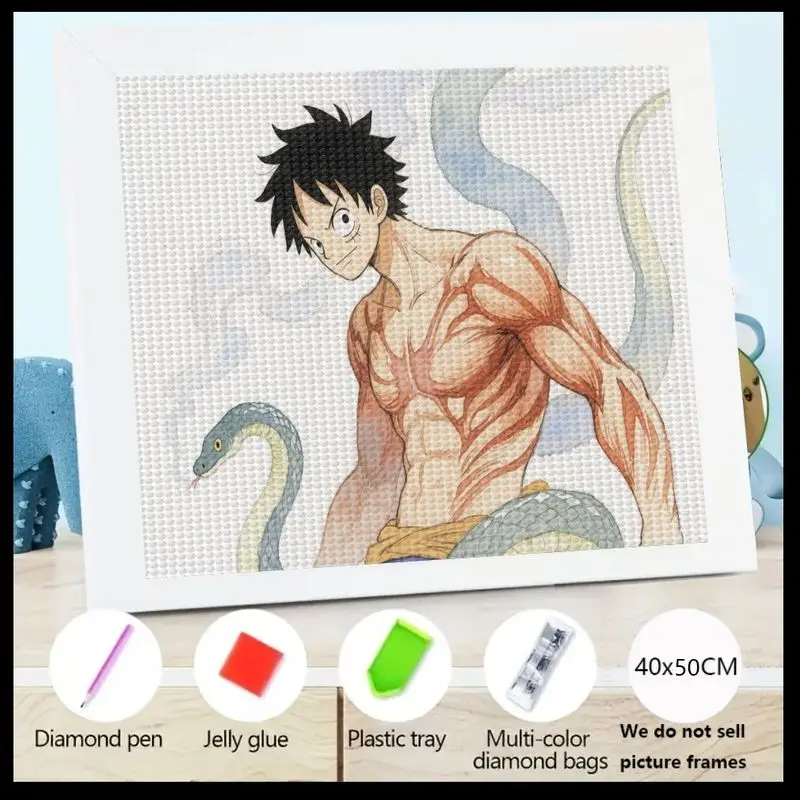 One Piece Monkey D. Luffy 5D Full Drill Round Diamond Painting Kit, DIY Anime Character Powerful Hero with Snake Diamond Art Mos
One Piece Monkey D. Luffy 5D Full Drill Round Diamond Painting Kit, DIY Anime Character Powerful Hero with Snake Diamond Art Mos