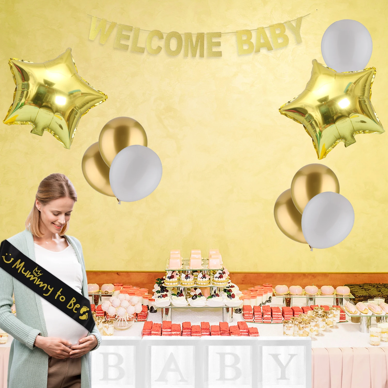 31pcs Set 16.4ft Gold Paper Card For Birthday Party Banners Customize Ceremonial Shoulder Straps Foil Star Balloon
31pcs Set 16.4ft Gold Paper Card For Birthday Party Banners Customize Ceremonial Shoulder Straps Foil Star Balloon