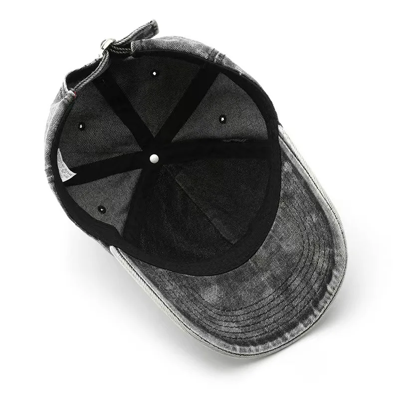 Retro-style women’s spring and autumn plain color, frayed-edge, water-washed, flat-brimmed hat; outdoor men’s baseball cap. 4 S282f7b7dbca842d994c80d1f3a992d46p