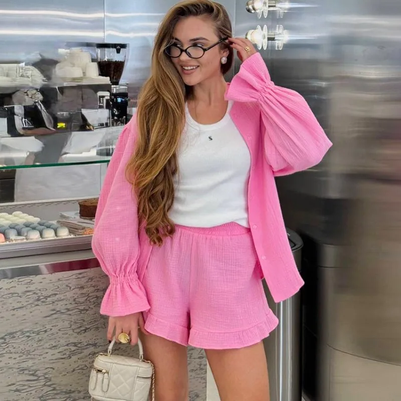 Tuularose Women's Shorts 2-Piece Set New Casual Cardigan Top Fashion Shorts Sets Chic Streetwear Spring 2026 Female Shorts Set
Tuularose Women's Shorts 2-Piece Set New Casual Cardigan Top Fashion Shorts Sets Chic Streetwear Spring 2026 Female Shorts Set