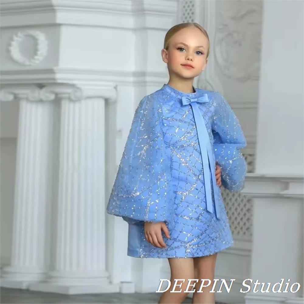 2025Emerald Flower Girl Dress 3-8Y Sequined Tulle Wedding Gown Puffy Sleeve Bow Applique Bridal Party Holiday Formal Kids Outfit 
2025Emerald Flower Girl Dress 3-8Y Sequined Tulle Wedding Gown Puffy Sleeve Bow Applique Bridal Party Holiday Formal Kids Outfit