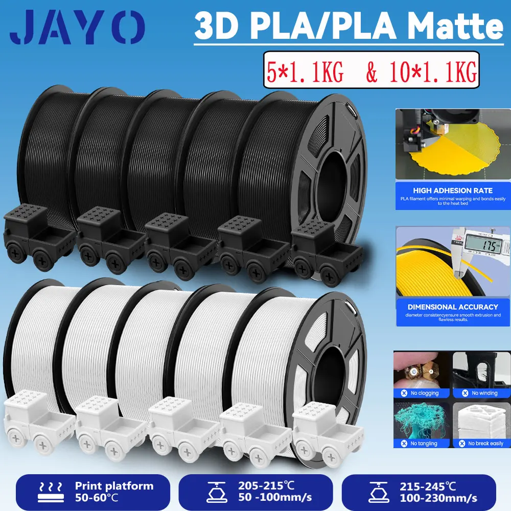 JAYO 3D PLA / PLA Matte PrinterFilament 1.75mm pla Plastic For 3D Printer &Pen 3D Printing Filaments Mix Color Fast Shipping
JAYO 3D PLA / PLA Matte PrinterFilament 1.75mm pla Plastic For 3D Printer &Pen 3D Printing Filaments Mix Color Fast Shipping