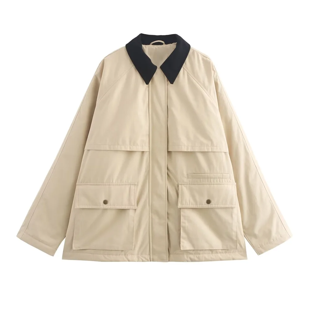 TRAF Autumn New Product Women's Fashion Pocket Decoration Zipper Long Sleeve Casual Loose Jacket Top Coat
TRAF Autumn New Product Women's Fashion Pocket Decoration Zipper Long Sleeve Casual Loose Jacket Top Coat