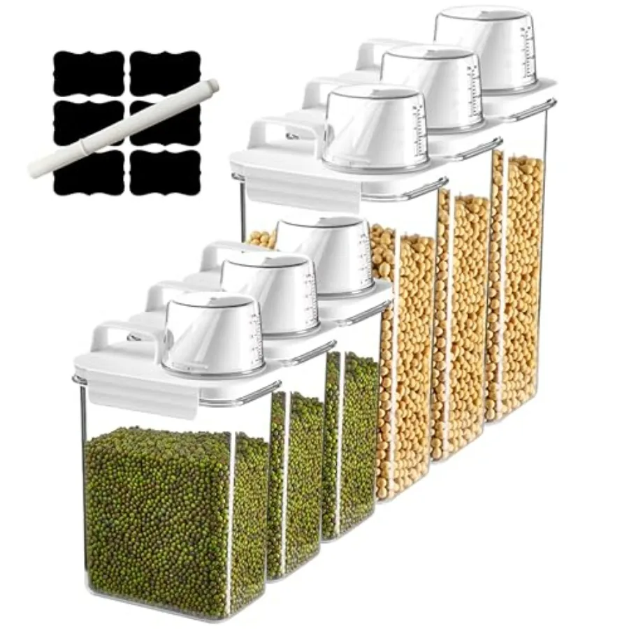 Air Tight Cereal Container Organizer Set of 6 - 1800ML 2300ML Total 417oz Dry Food Storage for Pet Food Rice Oatmeal with Pour
Air Tight Cereal Container Organizer Set of 6 - 1800ML 2300ML Total 417oz Dry Food Storage for Pet Food Rice Oatmeal with Pour