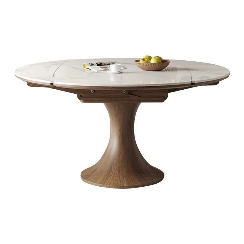 round solid wood rock slab dining table and chair combination, household small apartment medium and antique stretch table
round solid wood rock slab dining table and chair combination, household small apartment medium and antique stretch table