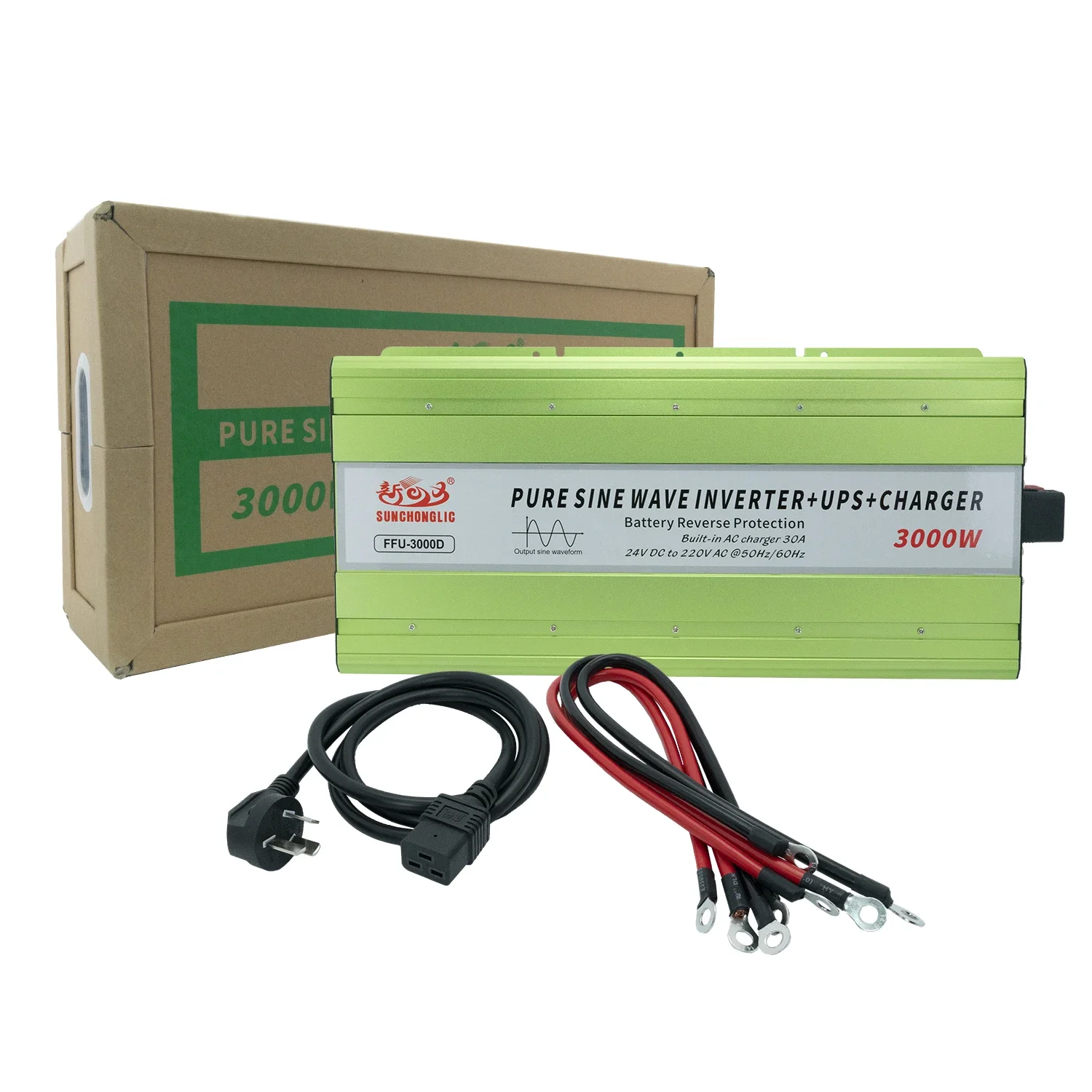 Sunchonglic 24v 220v 3kw 3000w 3000 watt off grid pure sine wave inverter ups power inverter with AC charger
Sunchonglic 24v 220v 3kw 3000w 3000 watt off grid pure sine wave inverter ups power inverter with AC charger