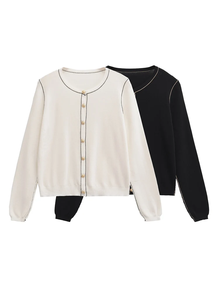 KAOPU ZA Women contrast trims plain knit cardigan vintage round-neck long sleeves button-up female outerwear chic tops
KAOPU ZA Women contrast trims plain knit cardigan vintage round-neck long sleeves button-up female outerwear chic tops