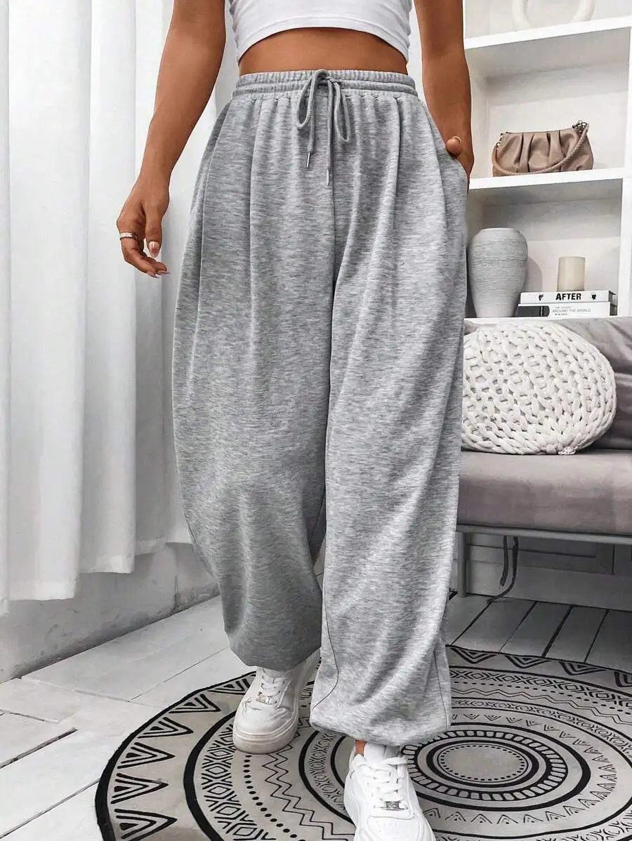 Women's Gray Loose Drawstring Waist Elastic Ankle Pants Casual Daily Wear
Women's Gray Loose Drawstring Waist Elastic Ankle Pants Casual Daily Wear