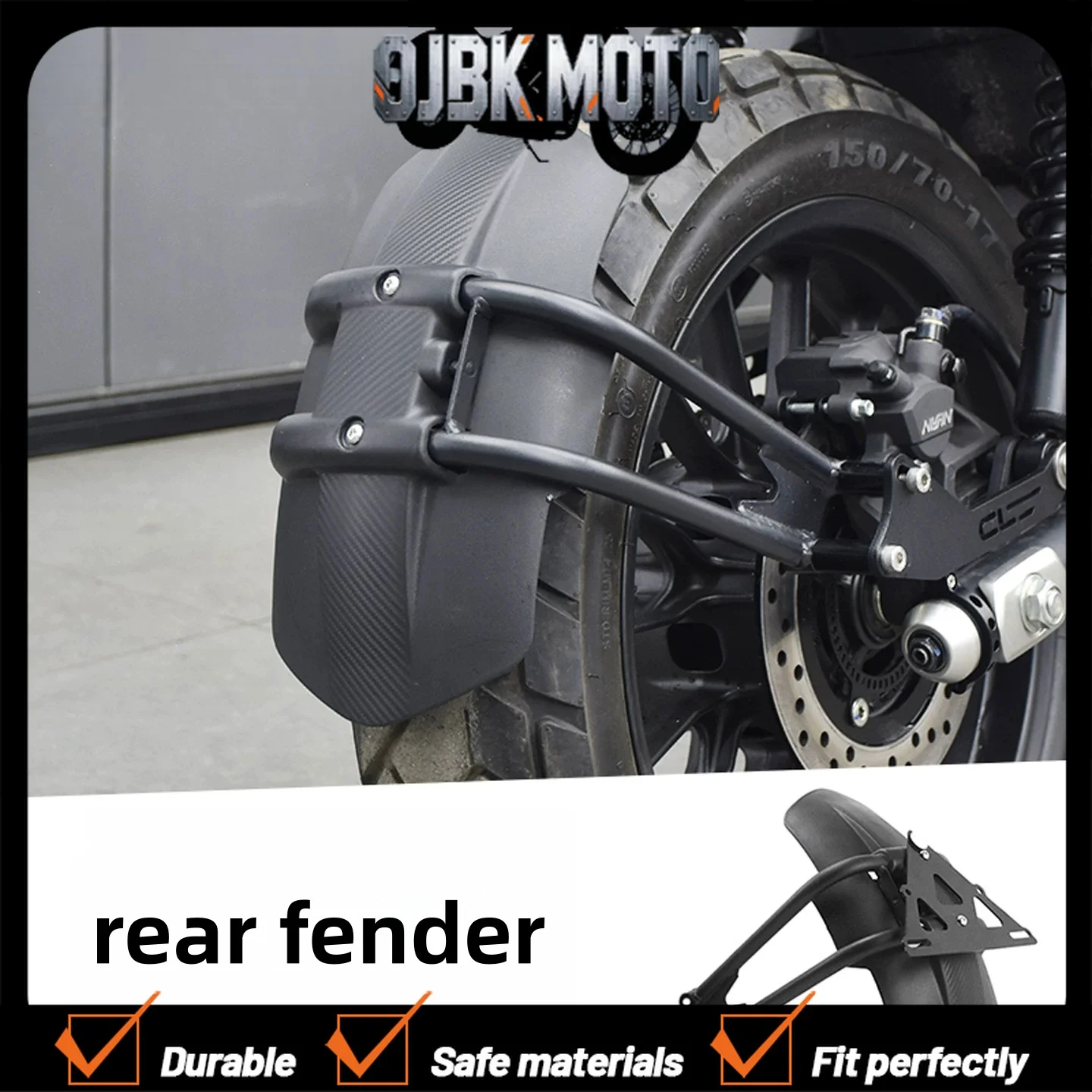 【Perfect fit】For Honda CL300, modified extended rear fender with license plate holder and water/sand deflector accessories.
【Perfect fit】For Honda CL300, modified extended rear fender with license plate holder and water/sand deflector accessories.