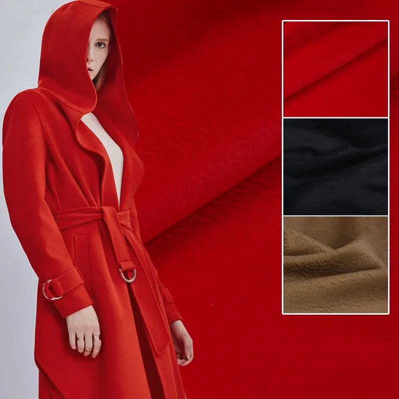 150CM Wide 600G/M Weight Thick Solid Color Brown Black Red Cashmere Wool Fabric for Autumn Winter Warm Overcoat Outwear B011
150CM Wide 600G/M Weight Thick Solid Color Brown Black Red Cashmere Wool Fabric for Autumn Winter Warm Overcoat Outwear B011