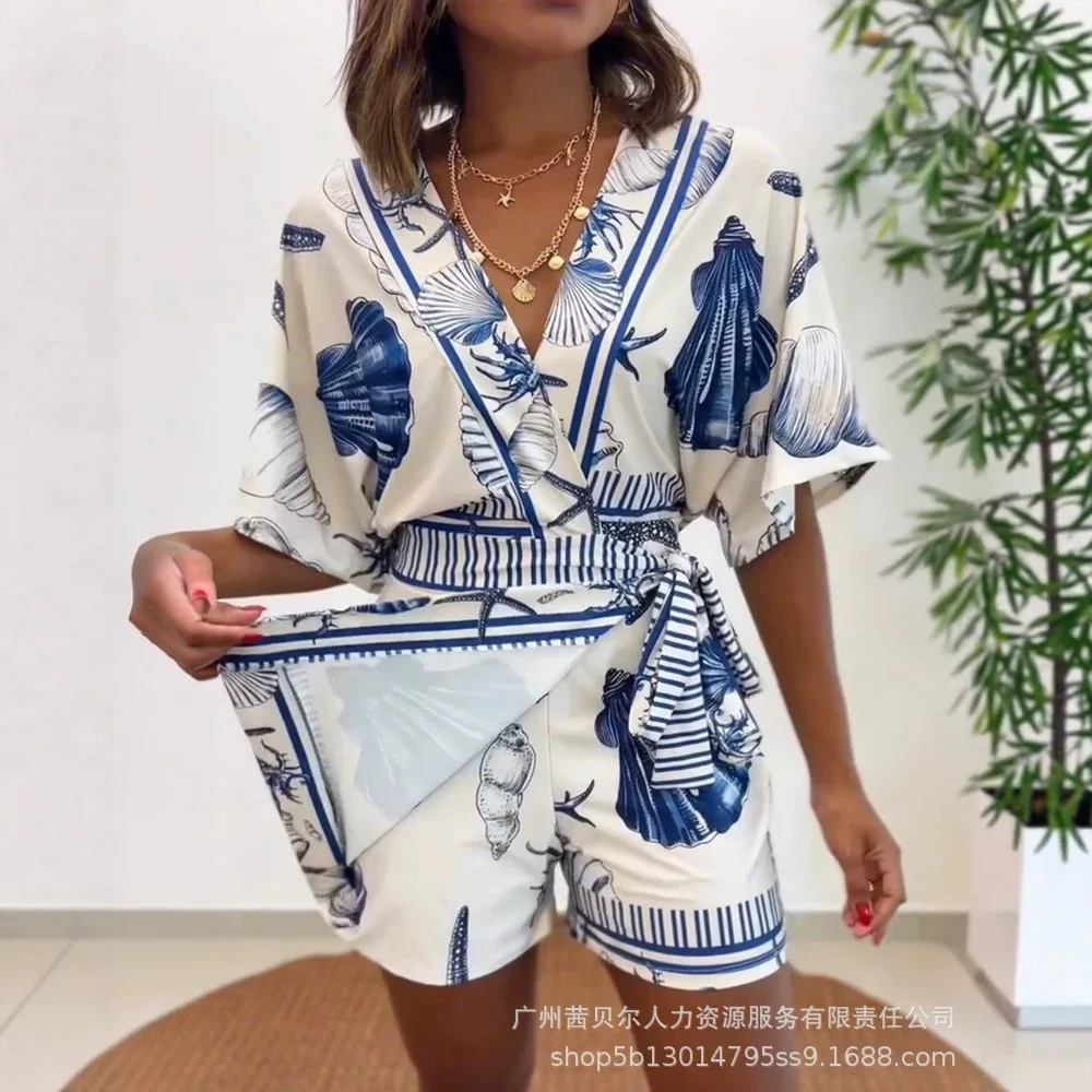 Rompers Women V Neck Half Sleeve One Piece Short Pant Tight Waist Lace Up Y2k Streetwear Jumpsuit Work Beach Casual Floral Print
Rompers Women V Neck Half Sleeve One Piece Short Pant Tight Waist Lace Up Y2k Streetwear Jumpsuit Work Beach Casual Floral Print
