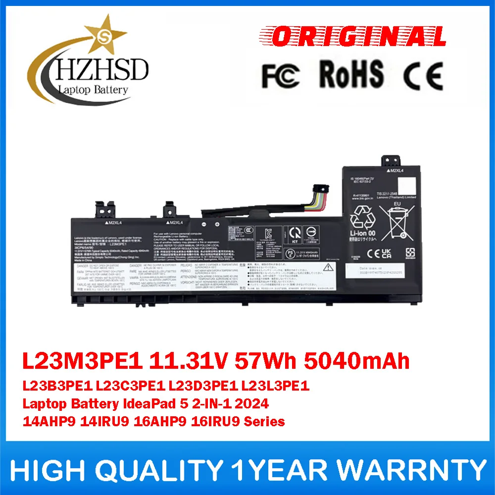 L23M3PE1 11.31V 57Wh L23B3PE1 L23C3PE1 L23D3PE1 L23L3PE1 Genuine Original Laptop Battery For Lenovo IdeaPad 5 2024 14AHP9 14IRU9
L23M3PE1 11.31V 57Wh L23B3PE1 L23C3PE1 L23D3PE1 L23L3PE1 Genuine Original Laptop Battery For Lenovo IdeaPad 5 2024 14AHP9 14IRU9