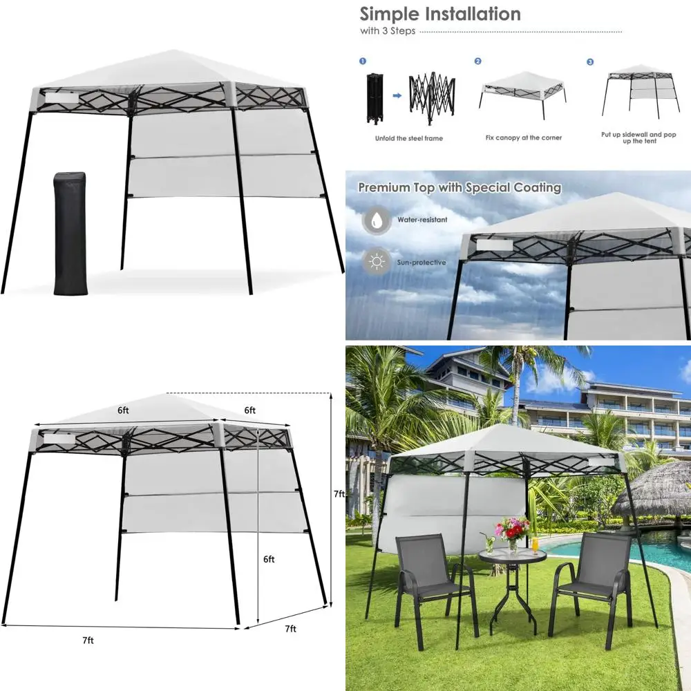 Portable 7x7 Foot Pop Up Canopy Tent, Slant Leg Design for Outdoor Hiking and Camping, with Carry Bag and 4 Stakes, Compact and
Portable 7x7 Foot Pop Up Canopy Tent, Slant Leg Design for Outdoor Hiking and Camping, with Carry Bag and 4 Stakes, Compact and