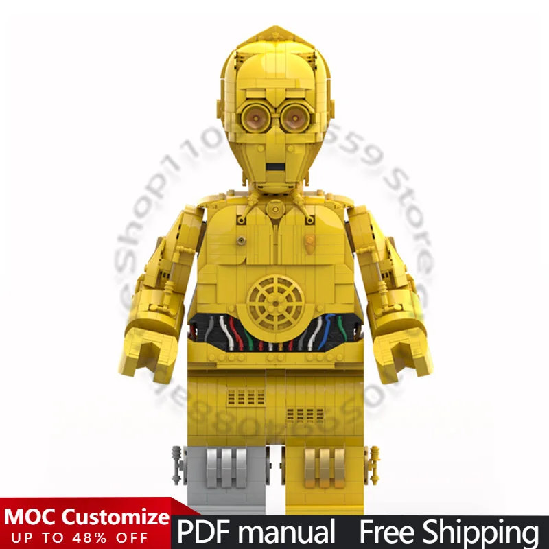 2545 деталей, популярная серия игровых персонажей, мегафигурка C-3PO, модульный конструктор MOC, креативный набор для самостоятельной сборки, игрушка для мальчиков, подарок на день рождения
2545 деталей, популярная серия игровых персонажей, мегафигурка C-3PO, модульный конструктор MOC, креативный набор для самостоятельной сборки, игрушка для мальчиков, подарок на день рождения