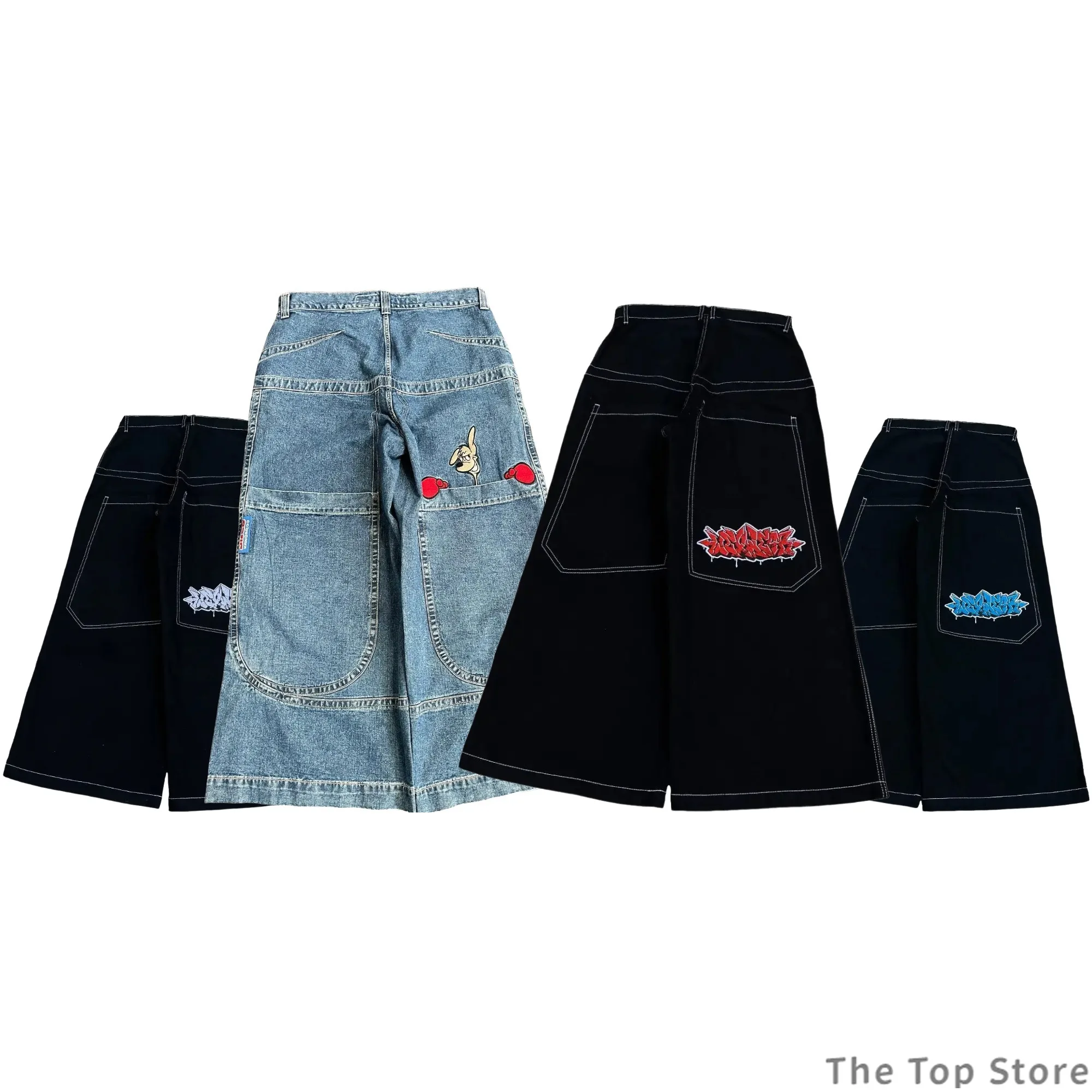 Vintage Baggy Jeans Men Embroidered Hip Hop High Quality jeans Goth streetwear Harajuku men women Y2K Casual wide leg jeans
Vintage Baggy Jeans Men Embroidered Hip Hop High Quality jeans Goth streetwear Harajuku men women Y2K Casual wide leg jeans
