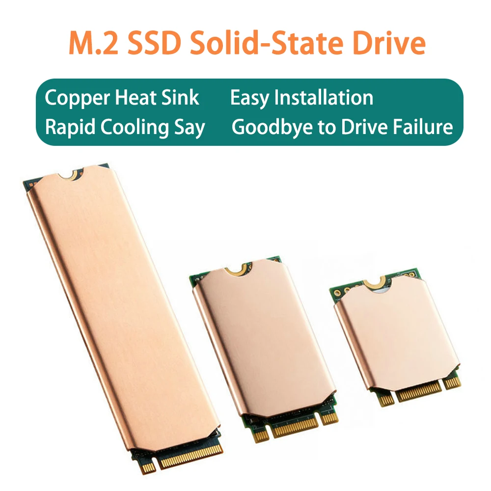M.2 NVMe 2280/2242/2230 SSD Heatsink High-Purity Copper Heat Sink Silicone Pad SSD Cooler Heat Sink Jacket For Laptop M.2 SSDs
M.2 NVMe 2280/2242/2230 SSD Heatsink High-Purity Copper Heat Sink Silicone Pad SSD Cooler Heat Sink Jacket For Laptop M.2 SSDs