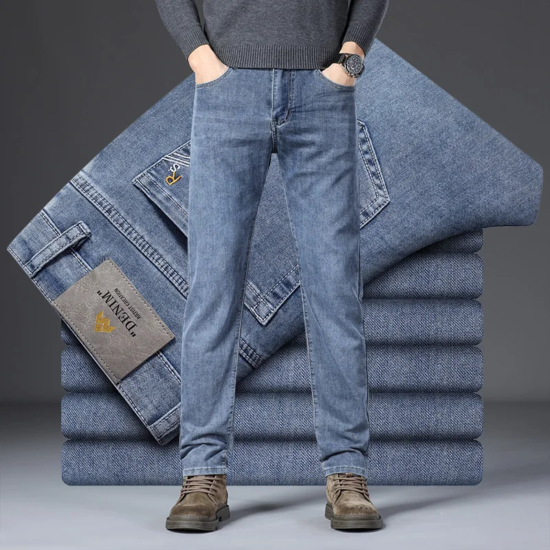 New Spring Autumn Business Men Jeans Slim Straight Fashion Classic Man Pants Embroidery Cotton Denim Trousers Brand Clothing
New Spring Autumn Business Men Jeans Slim Straight Fashion Classic Man Pants Embroidery Cotton Denim Trousers Brand Clothing