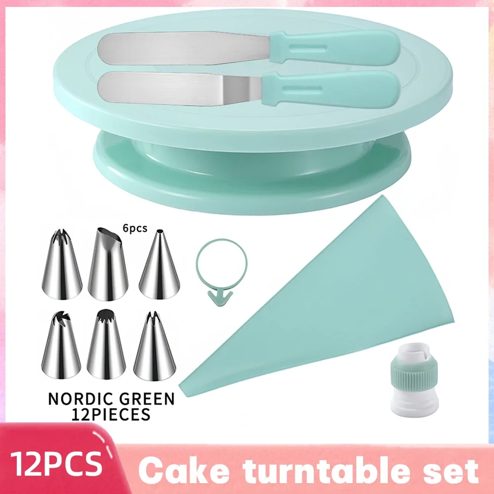 12PCS 11Inch Cake Turntable Set Cake Leveler DIY Cream Spatula Decorating Tools Rotary Table Pastry Supplies Decorating Nozzle
12PCS 11Inch Cake Turntable Set Cake Leveler DIY Cream Spatula Decorating Tools Rotary Table Pastry Supplies Decorating Nozzle