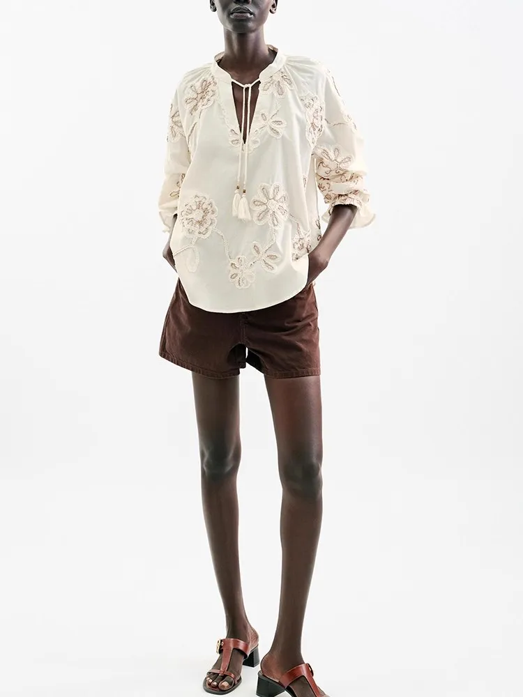 Faionable Long Sve Вышитая текстура V-Ne irt Новая круглая женская одежда Ne Свободный крой Летняя тонкая ...
Faionable Long Sve Вышитая текстура V-Ne irt Новая круглая женская одежда Ne Свободный крой Летняя тонкая ...