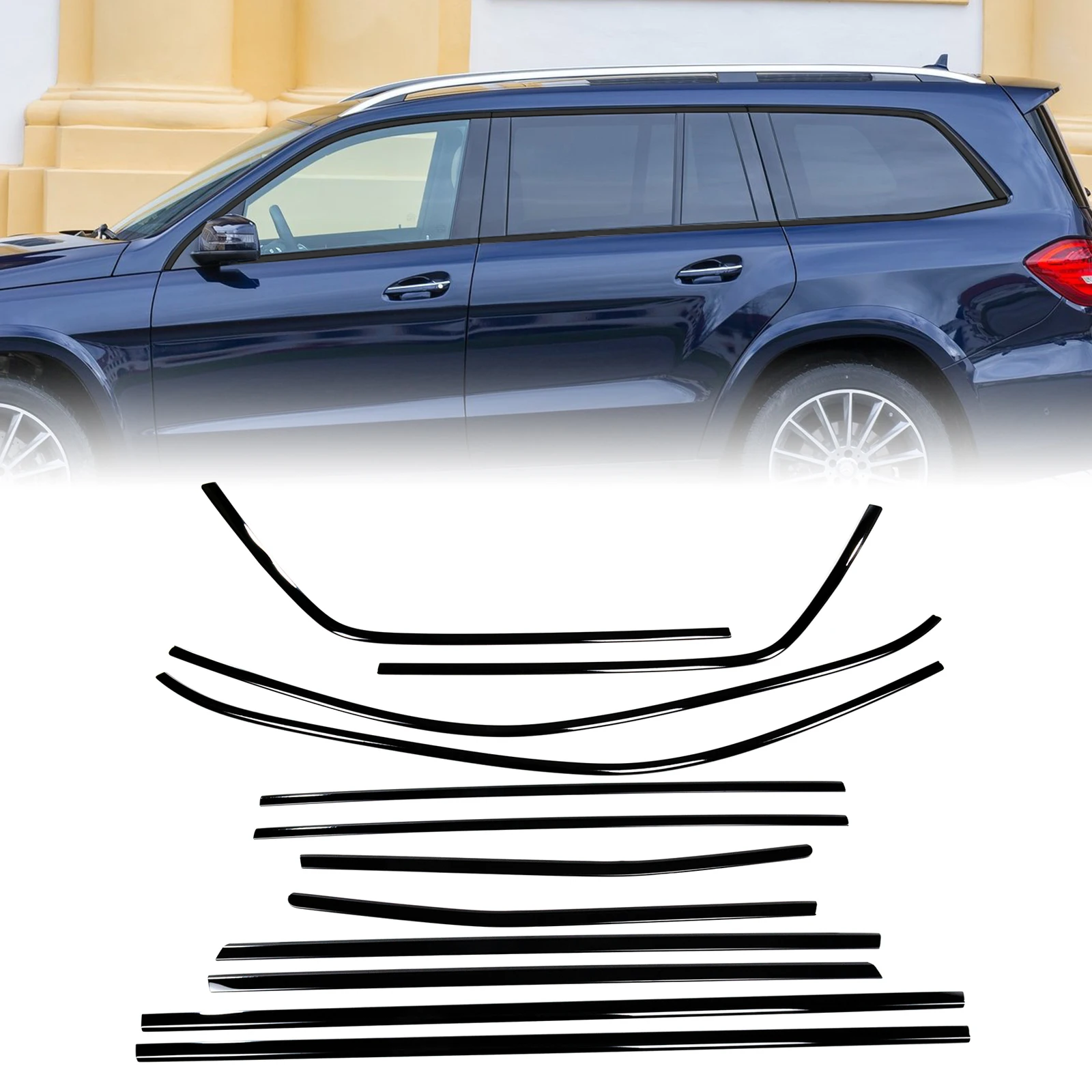 For Mercedes Benz GLS Class X166 2012-2019 Gloss Black Exterior Window Molding Trim Cover Seal Strip Weatherstrip Decoration Kit
For Mercedes Benz GLS Class X166 2012-2019 Gloss Black Exterior Window Molding Trim Cover Seal Strip Weatherstrip Decoration Kit