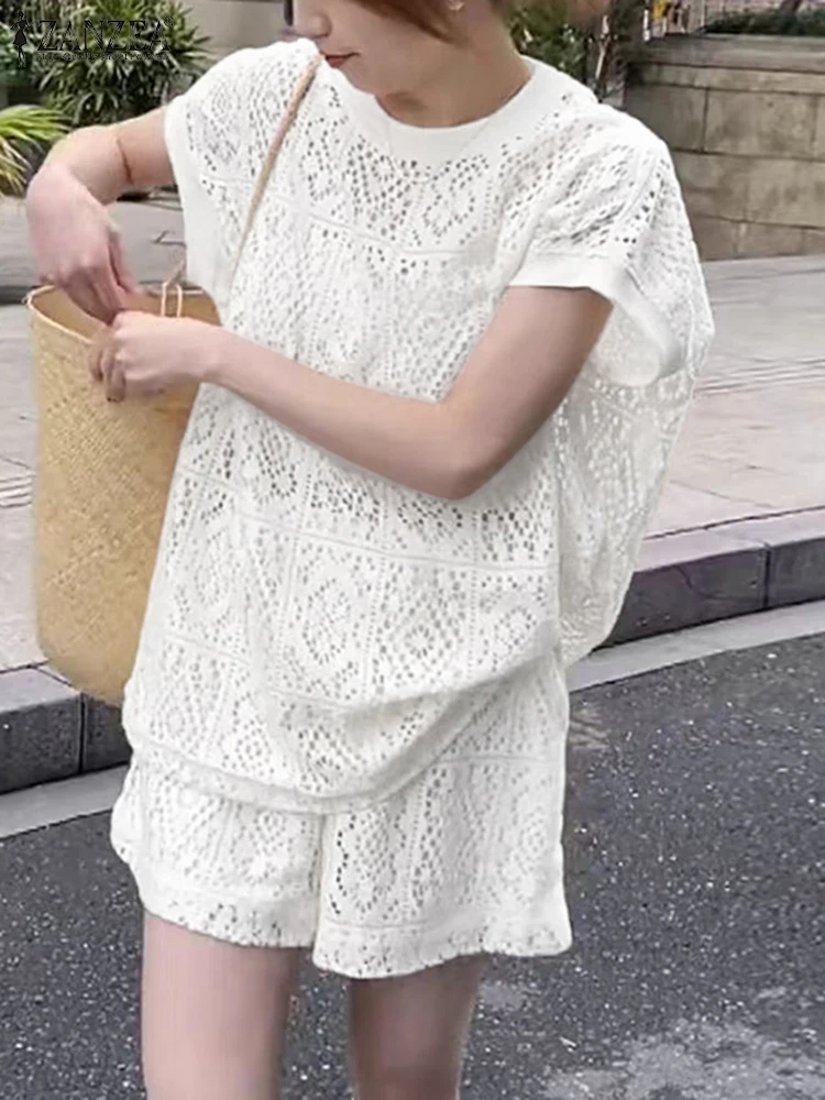 ZANZEA Summer 2PCS Women Short Sets 2025 Solid Fashion Two-piece Outfits Casual Loose Hollow Out Elegant Office Matching Sets
ZANZEA Summer 2PCS Women Short Sets 2025 Solid Fashion Two-piece Outfits Casual Loose Hollow Out Elegant Office Matching Sets