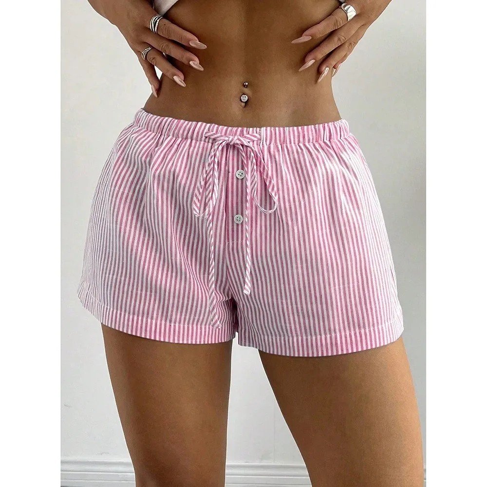 Pj Woman Shorts Sleepwear Striped Elastic Waist Short Pants Pink Drawstring Casual Shorts Loose Fit Lounge Shorts Cropped
Pj Woman Shorts Sleepwear Striped Elastic Waist Short Pants Pink Drawstring Casual Shorts Loose Fit Lounge Shorts Cropped