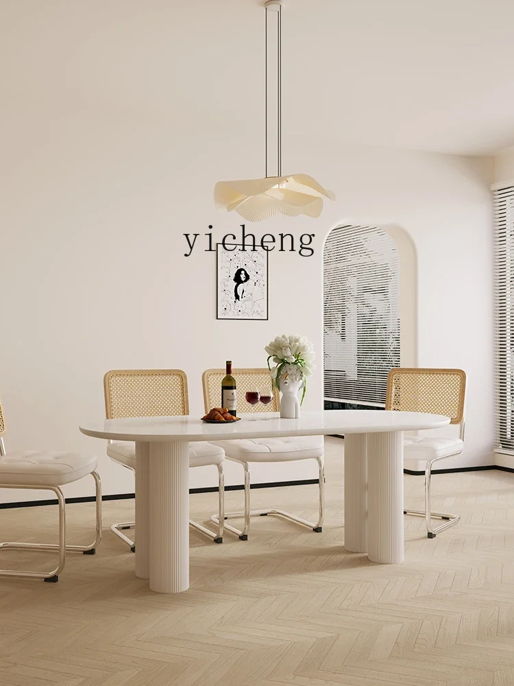 terrazzo dining table small apartment dining table cream household oval rock slab table
terrazzo dining table small apartment dining table cream household oval rock slab table