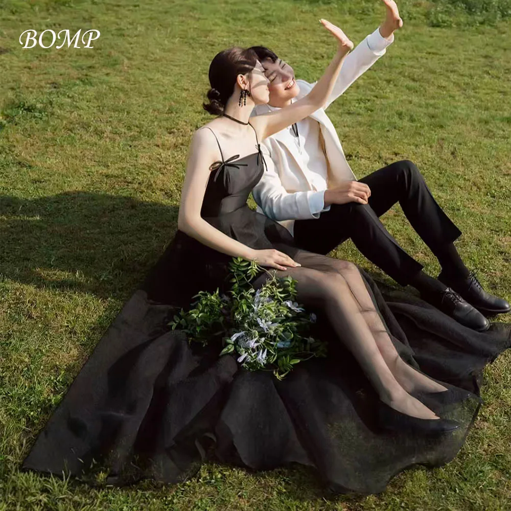 BOMP Modern Black Wedding Party Dress Bow Spaghetti Straps Illusion Tulle Korea Photo Shoot Bridal Gown Customized 웨딩드레스
BOMP Modern Black Wedding Party Dress Bow Spaghetti Straps Illusion Tulle Korea Photo Shoot Bridal Gown Customized 웨딩드레스